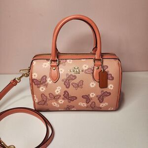 NWT COACH CH214 Lovely Butterfly Rowan Satchel Crossbody Canvas Leather